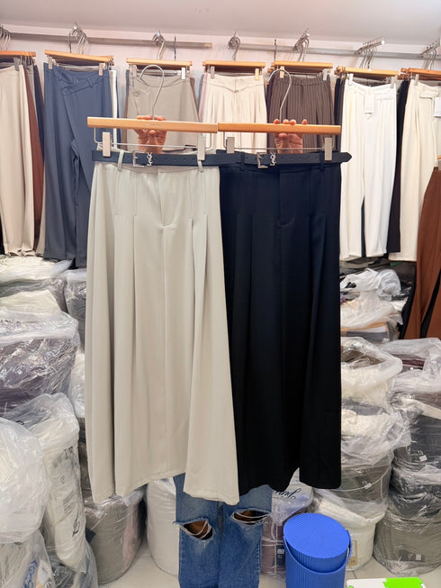 Women High Quality Pleated Long Skirts